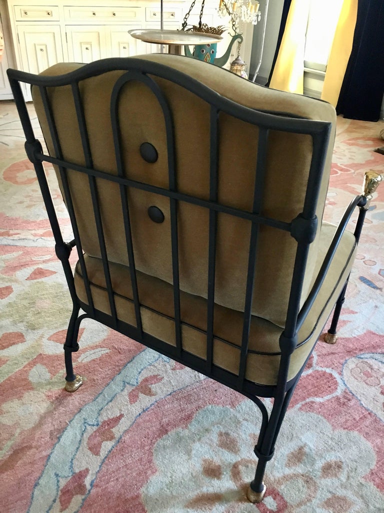 Wrought Iron Chair in the Manner of Diego at 1stDibs