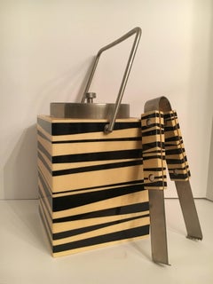 Aldo Tura Goatskin Ice Bucket with Tongs