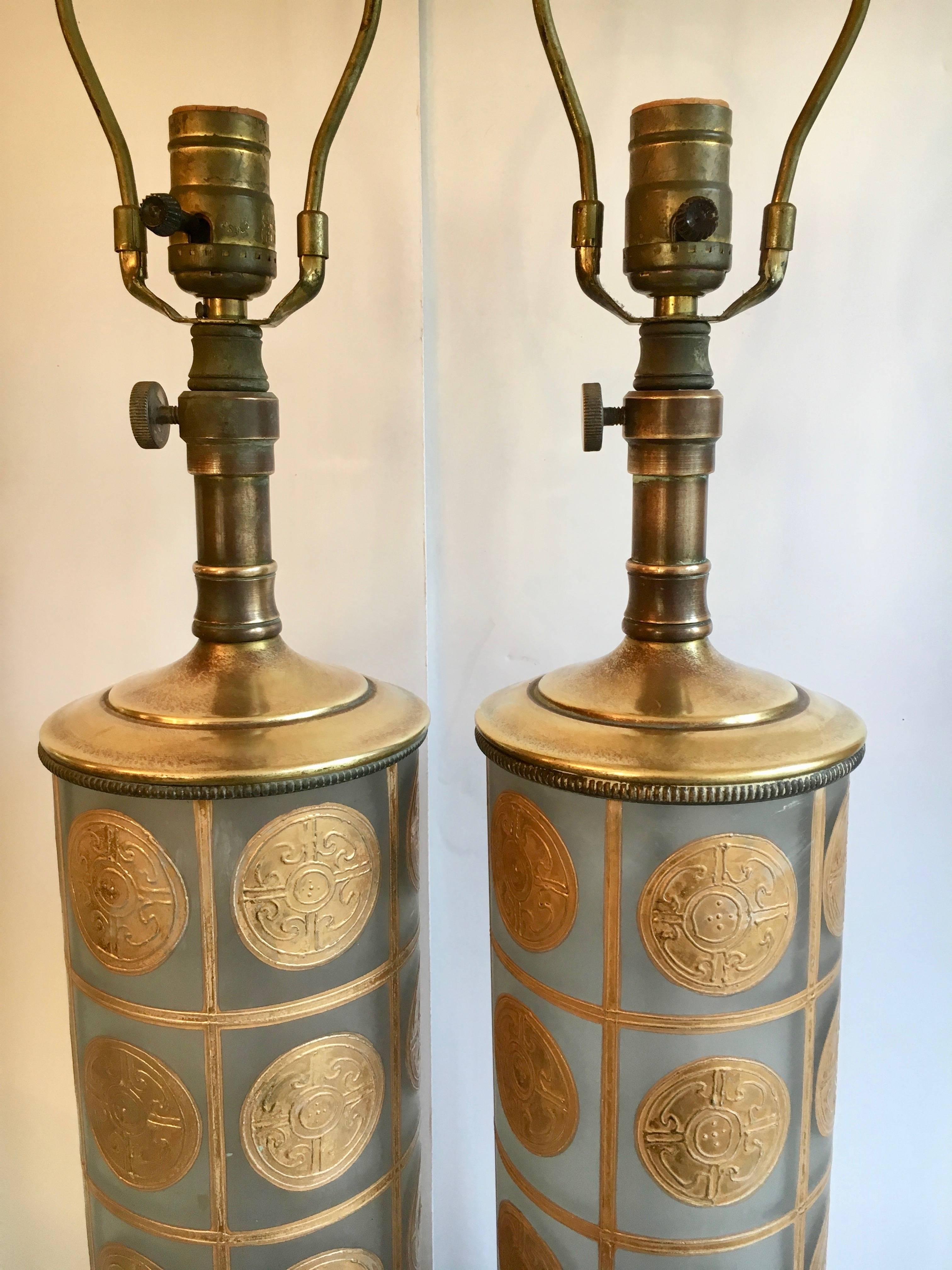 Pair of Lamps in the Manner of Versace In Good Condition In Los Angeles, CA