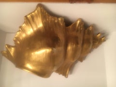 Ceramic Water Gilt Gold Conch Shell Decorative Planter