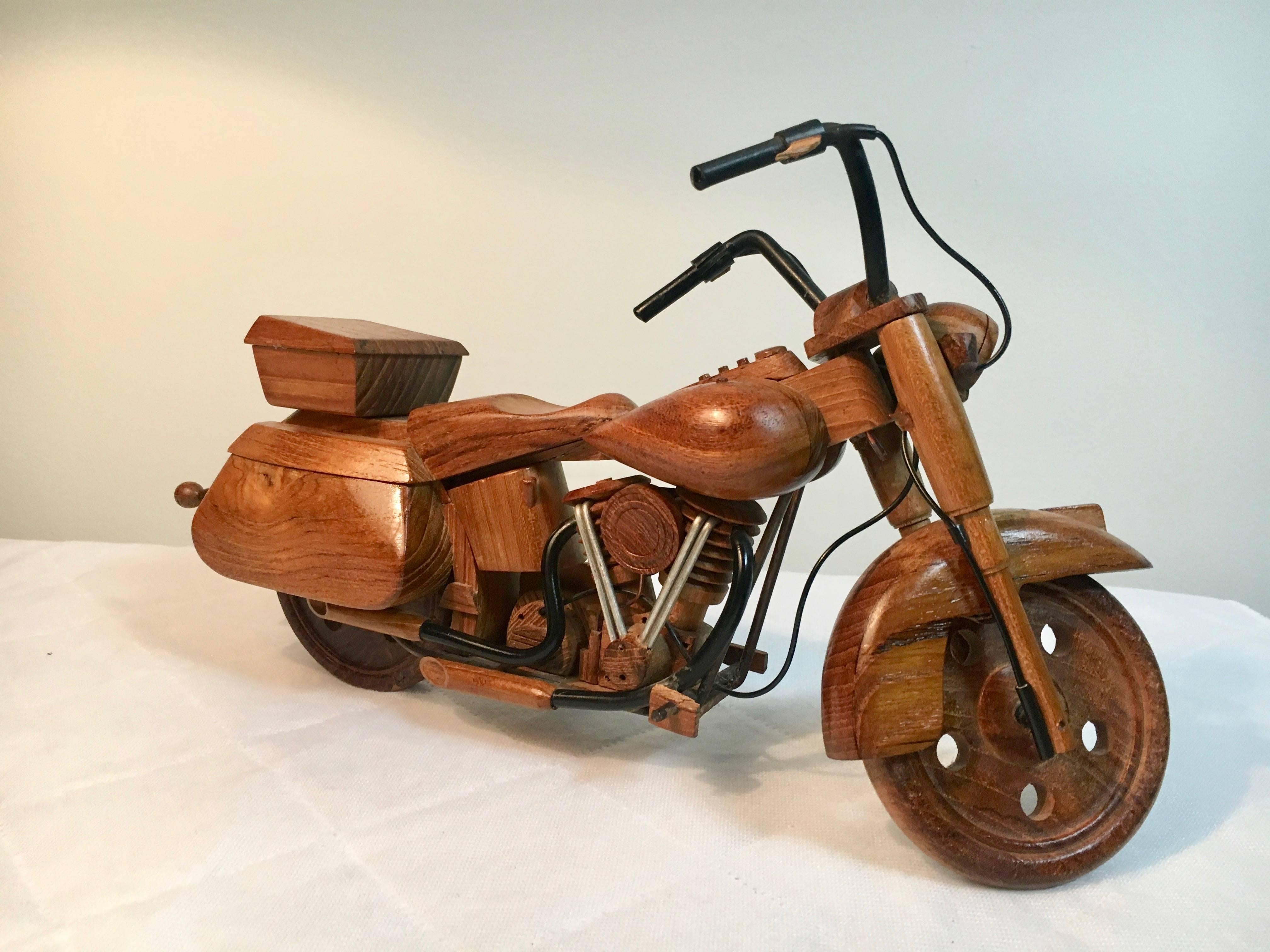 wooden motorcycle model