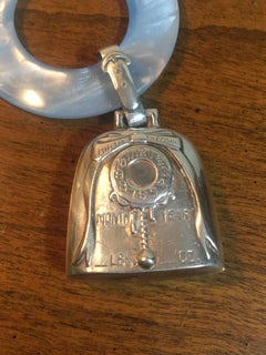Baby Teething Ring with Engravable Sterling Silver Bell