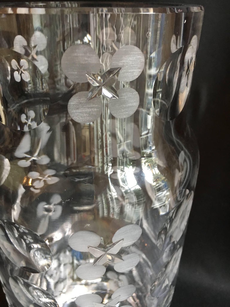 Modern Crystal Cylinder Vase at 1stDibs
