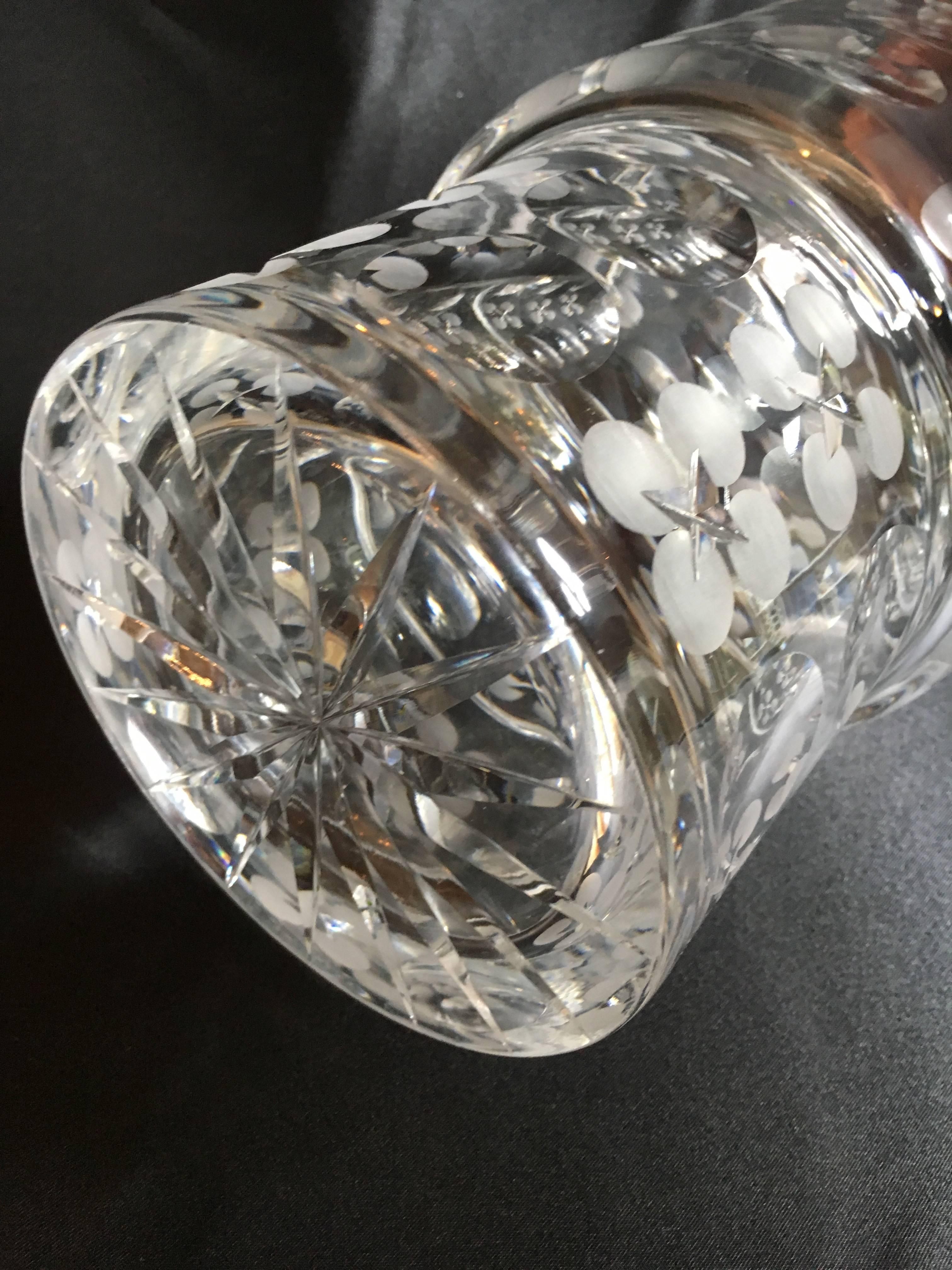 20th Century Modern Crystal Cylinder Vase