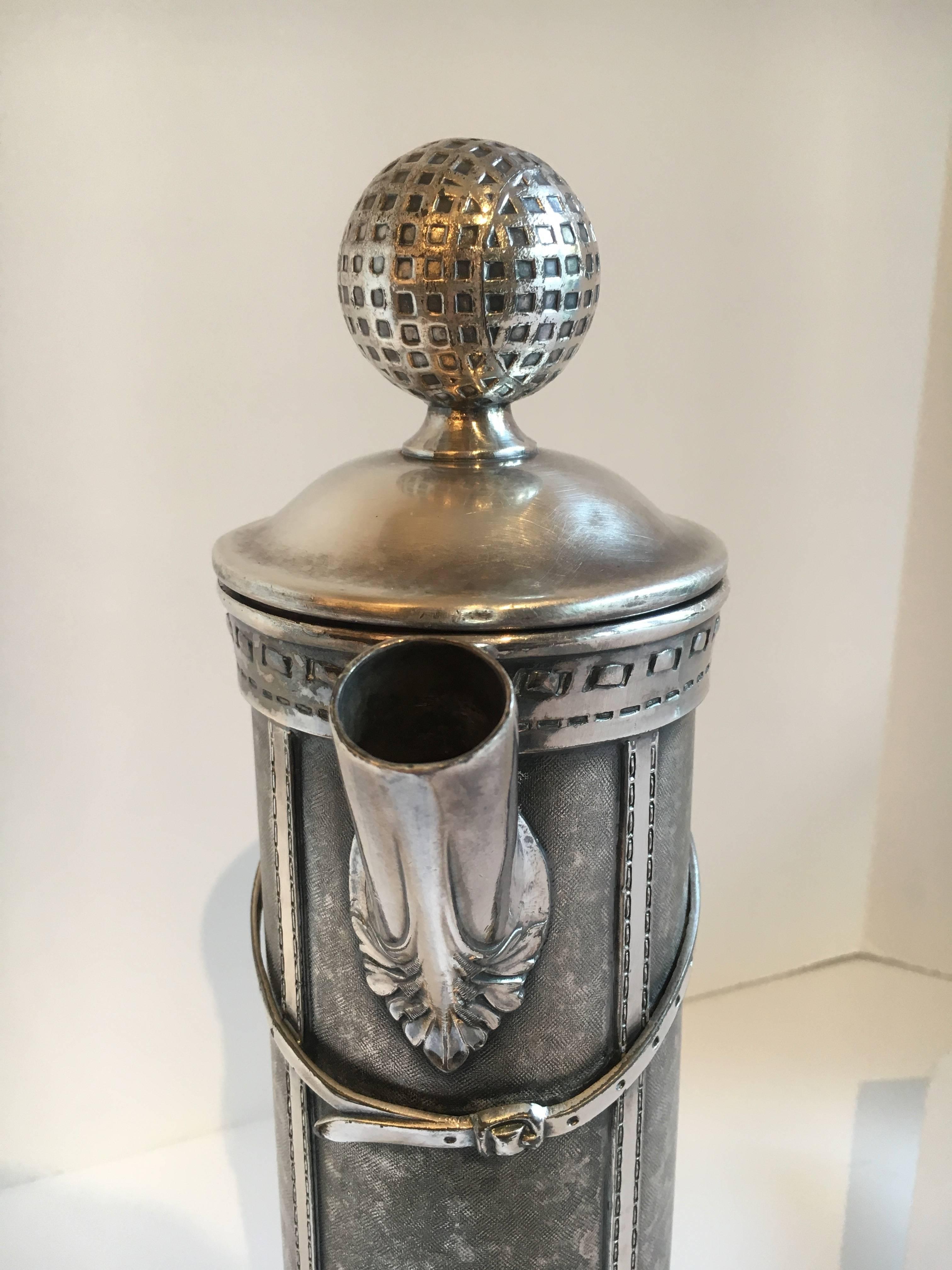 Art Deco Silver Plate Golf Bag Martini Shaker by George J. Berry In Excellent Condition In Los Angeles, CA
