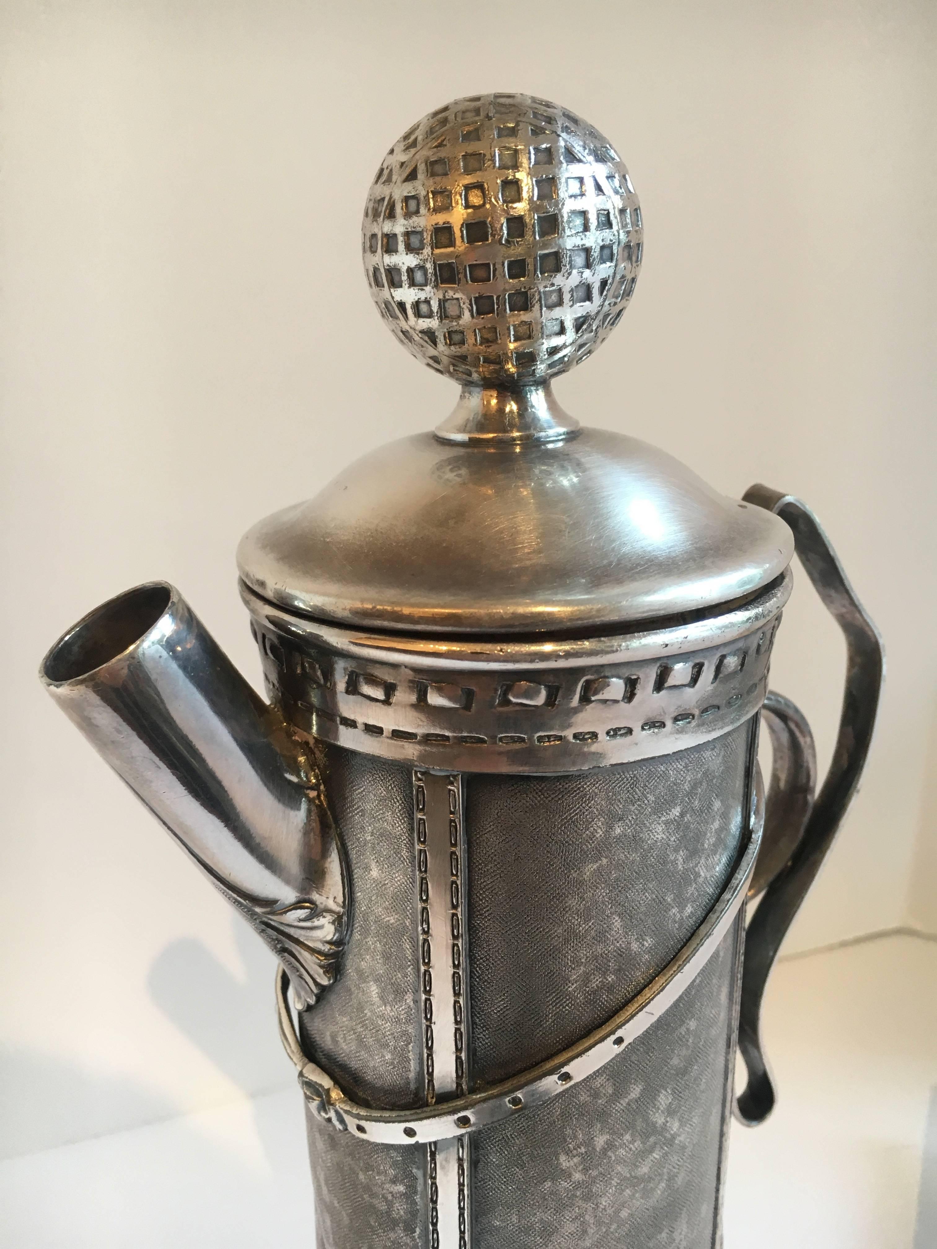 Canadian Art Deco Silver Plate Golf Bag Martini Shaker by George J. Berry