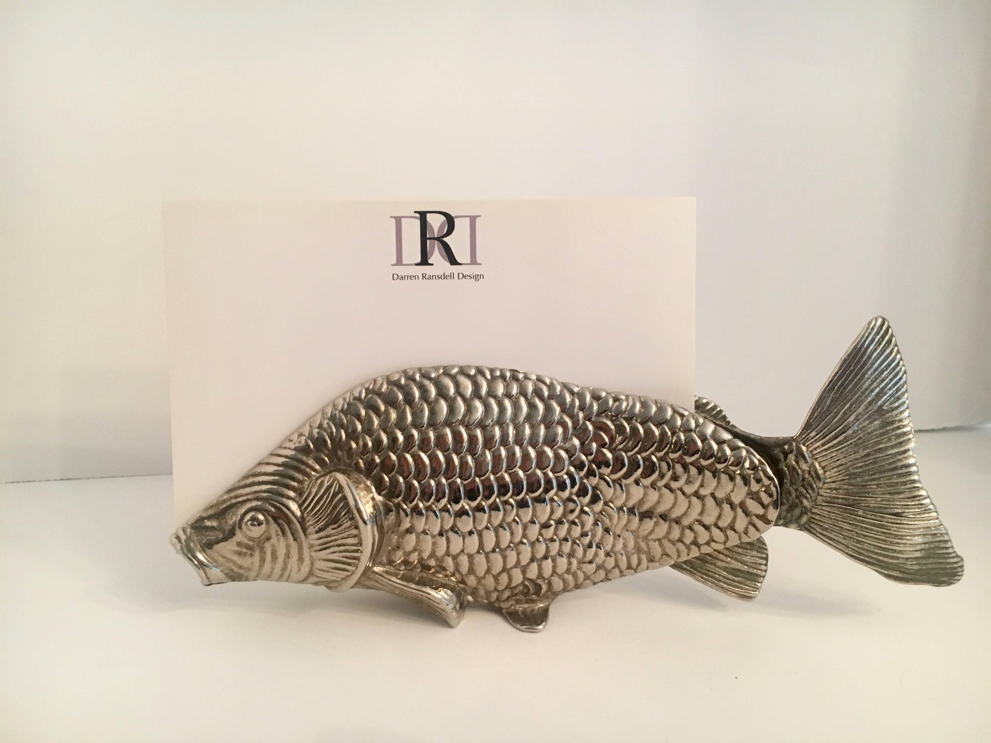 Silver Fish Letter Holder Desk Accessory 1