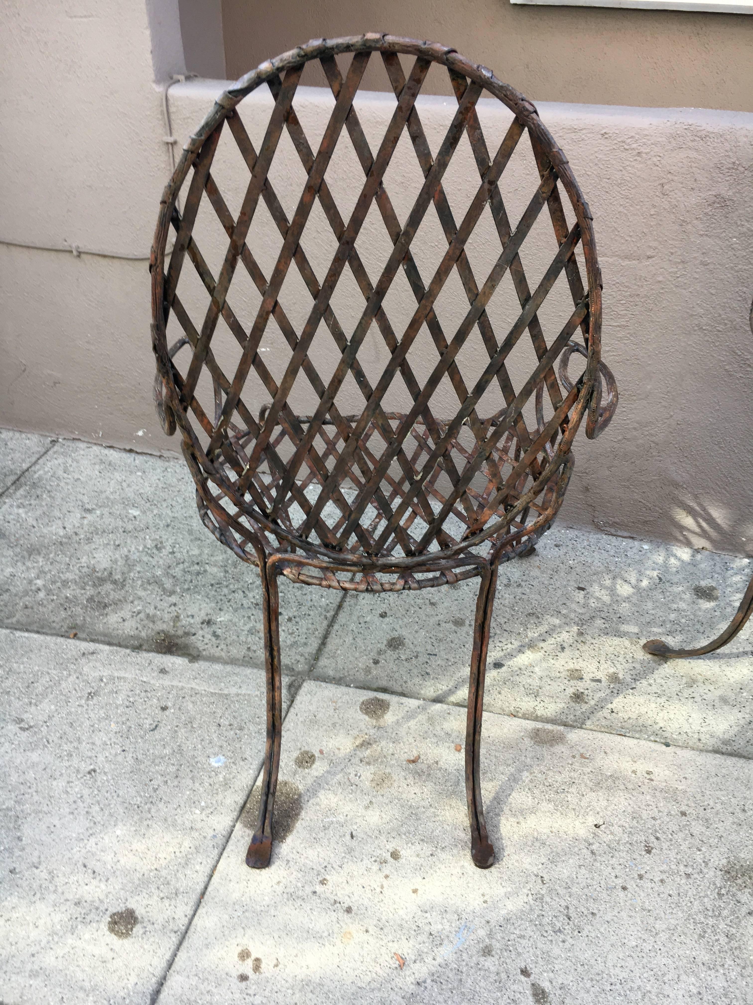 Pair of Twig Iron Outdoor Chairs by Rose Tarlow Melrose House 1