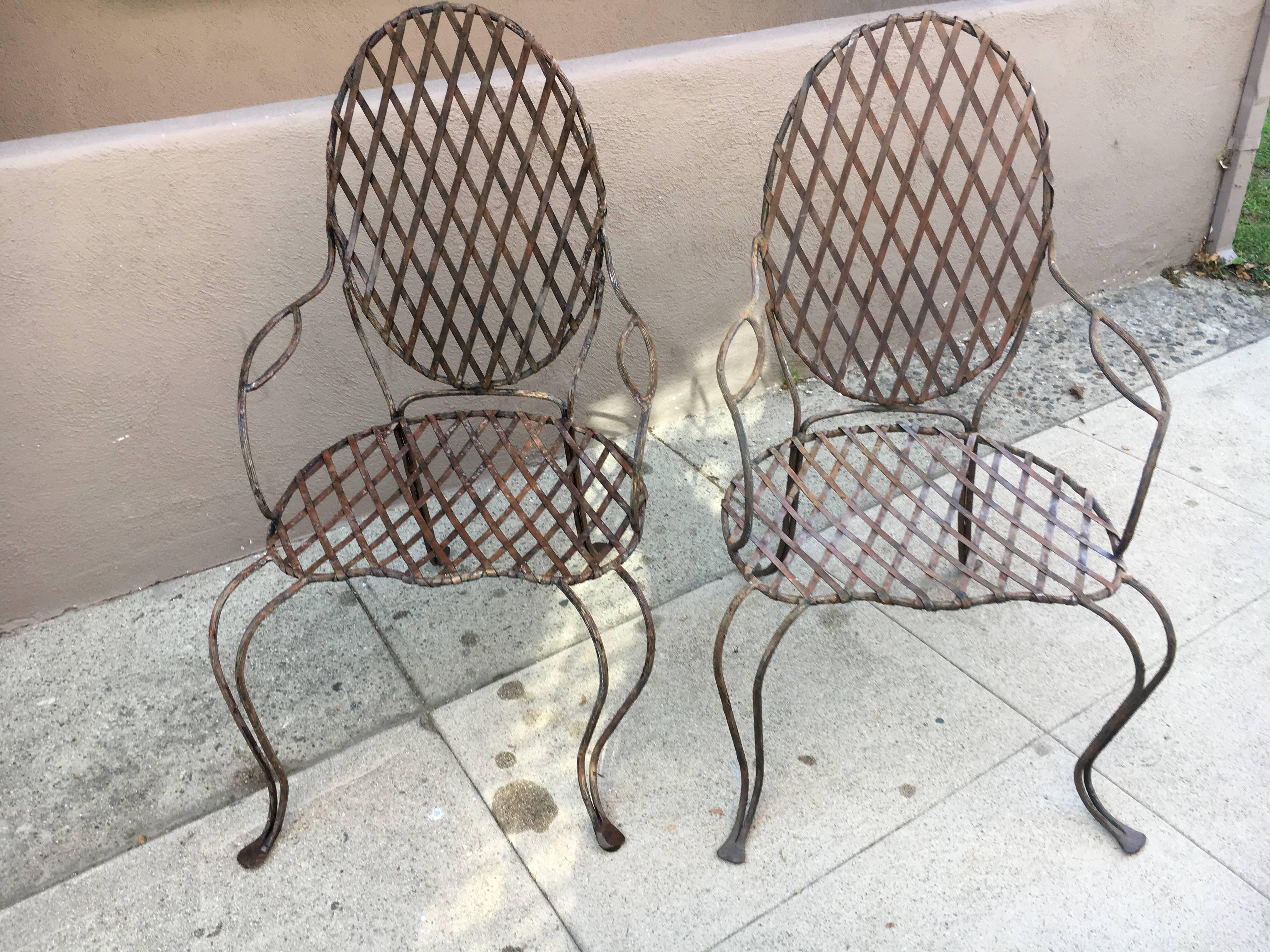 20th Century Pair of Twig Iron Outdoor Chairs by Rose Tarlow Melrose House