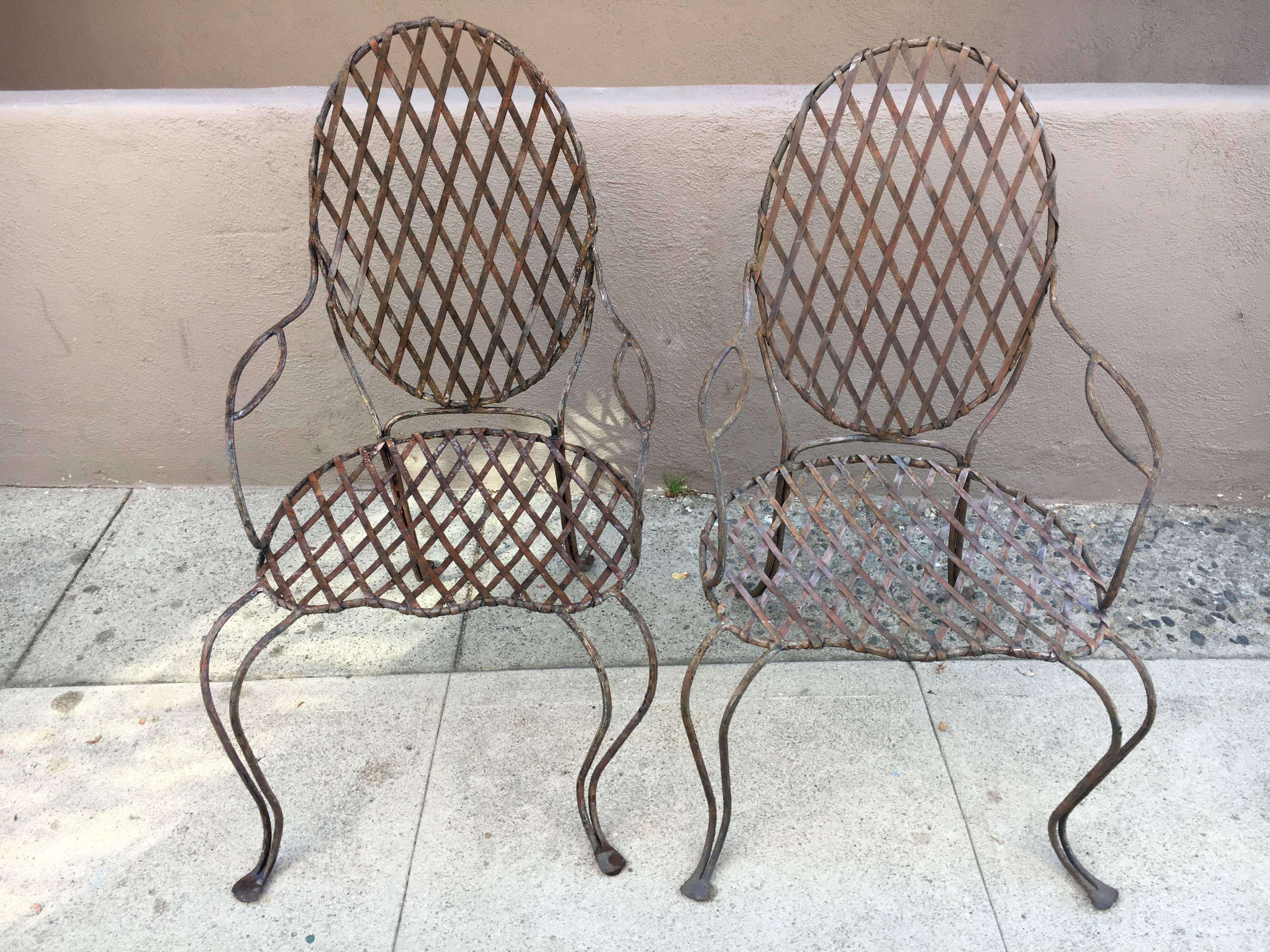 Pair of Twig Iron Outdoor Chairs by Rose Tarlow Melrose House 3