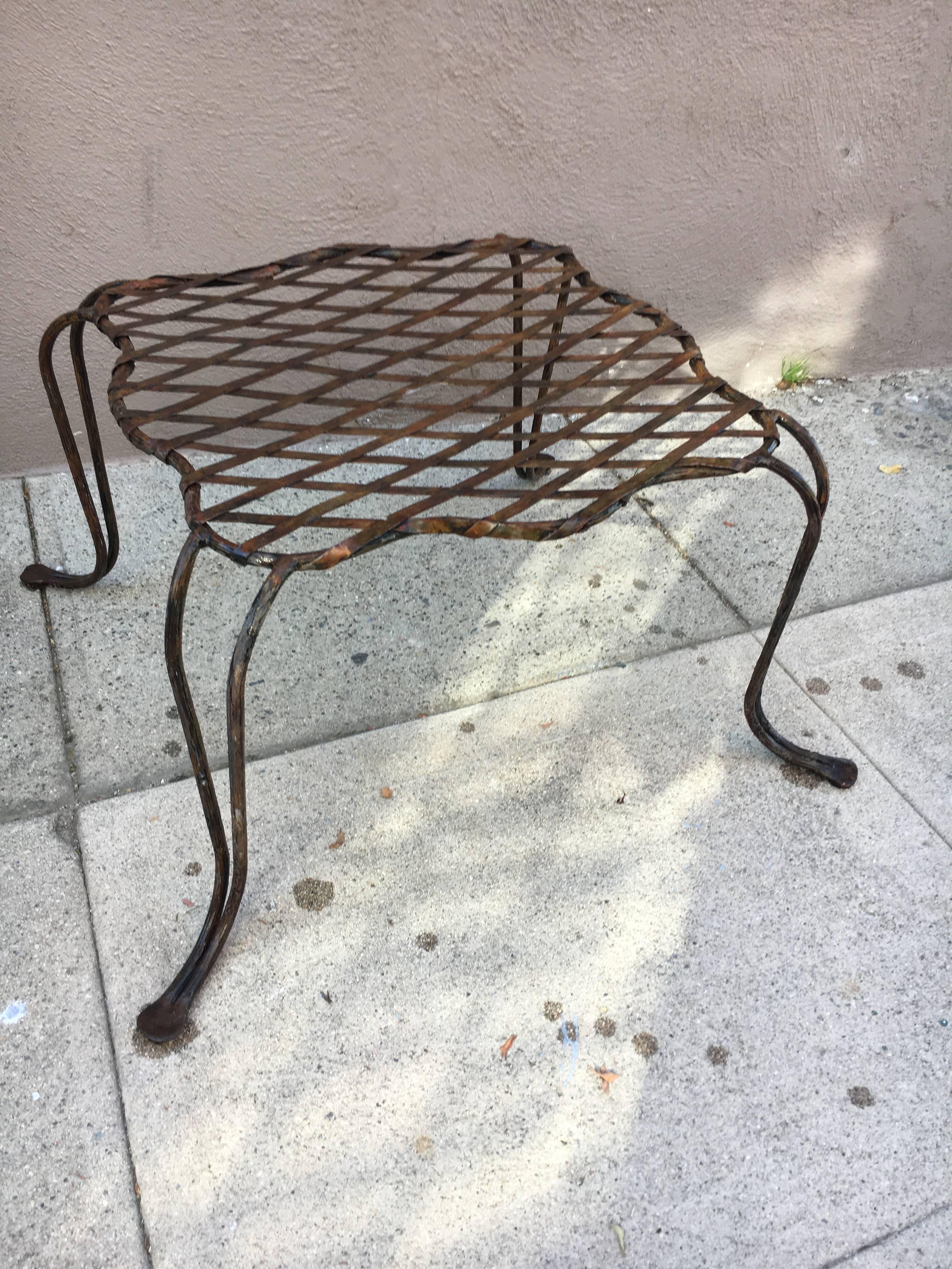 Rose Tarlow Melrose House Wrought Iron Twig Ottoman Table In Excellent Condition In Los Angeles, CA
