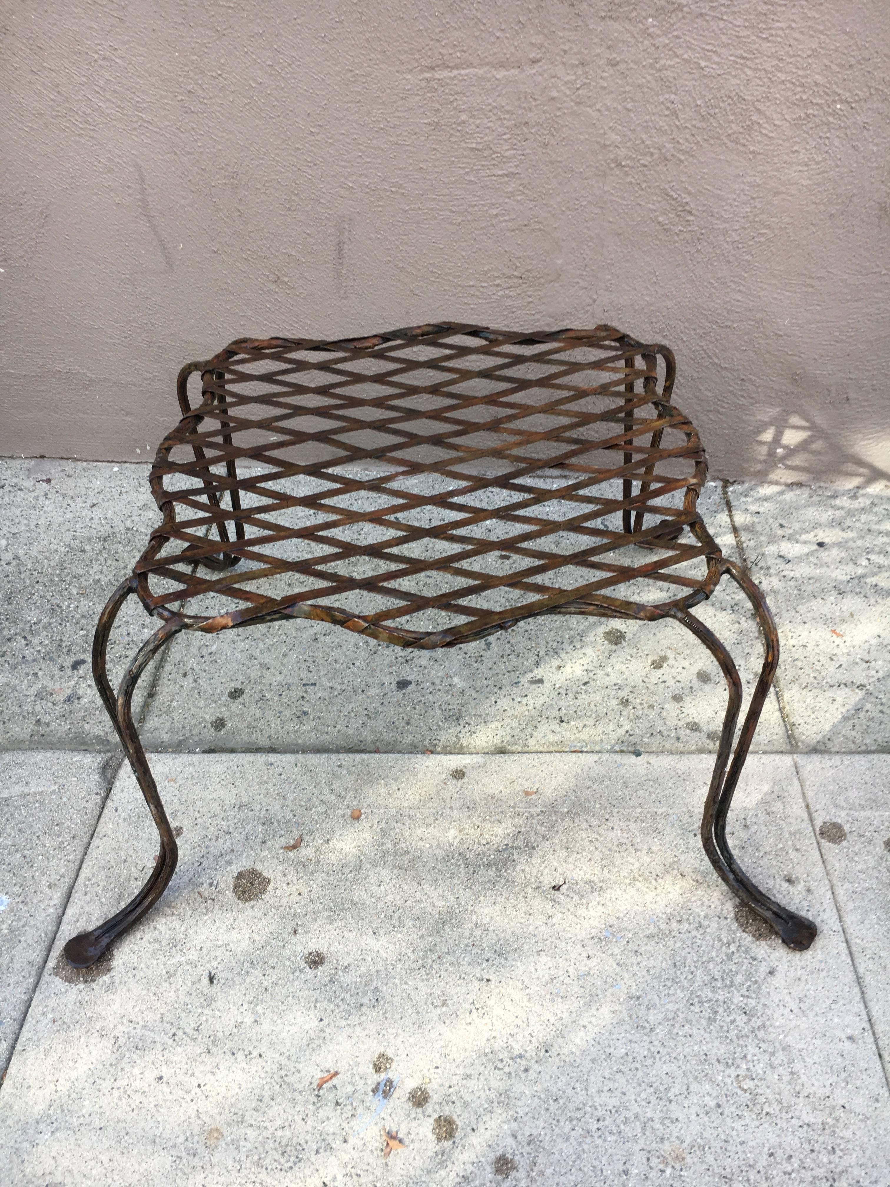 Rose Tarlow Melrose House Wrought Iron Twig Ottoman Table 3