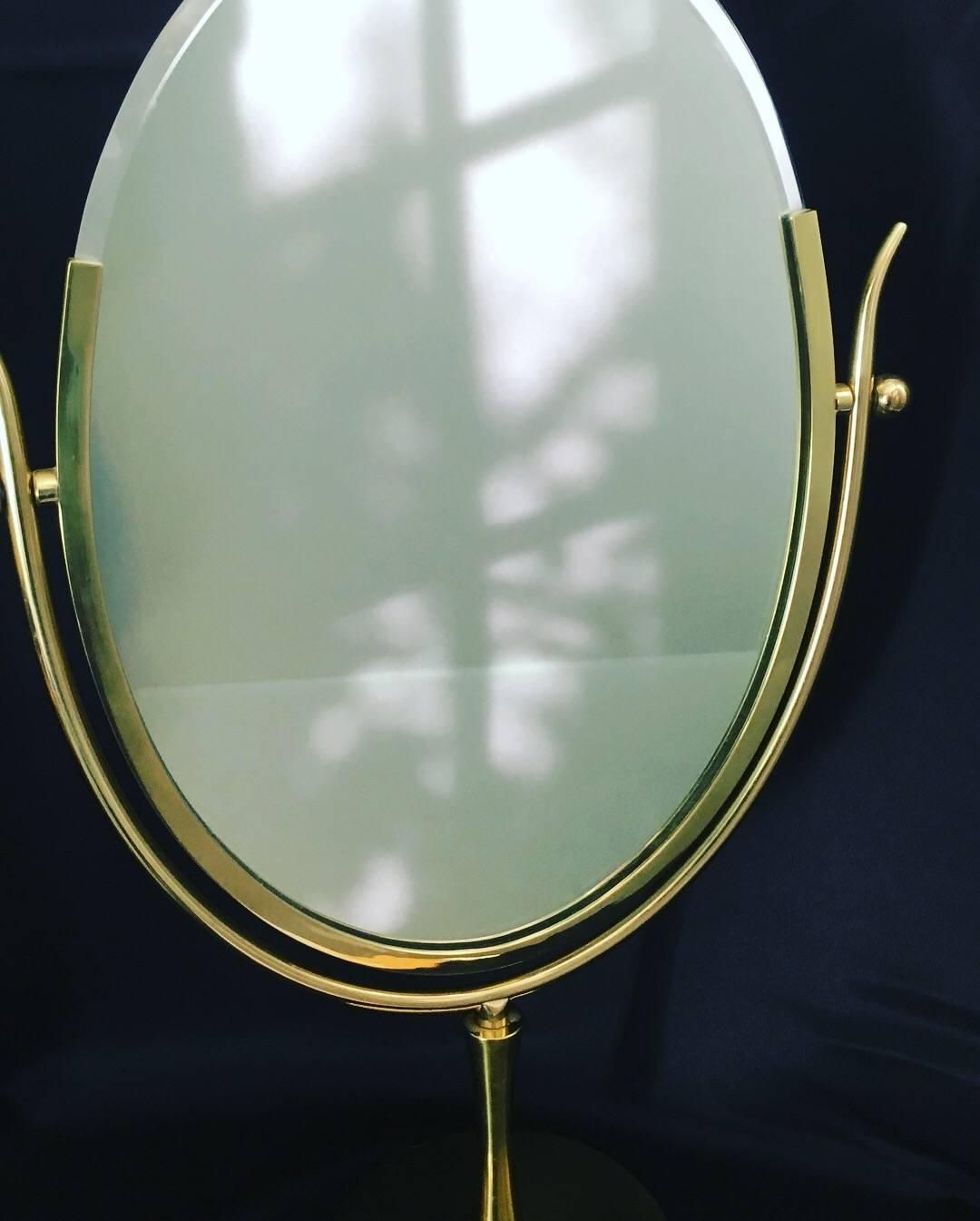 Charles Hollis Jones Brass Wishbone Vanity Mirror 2