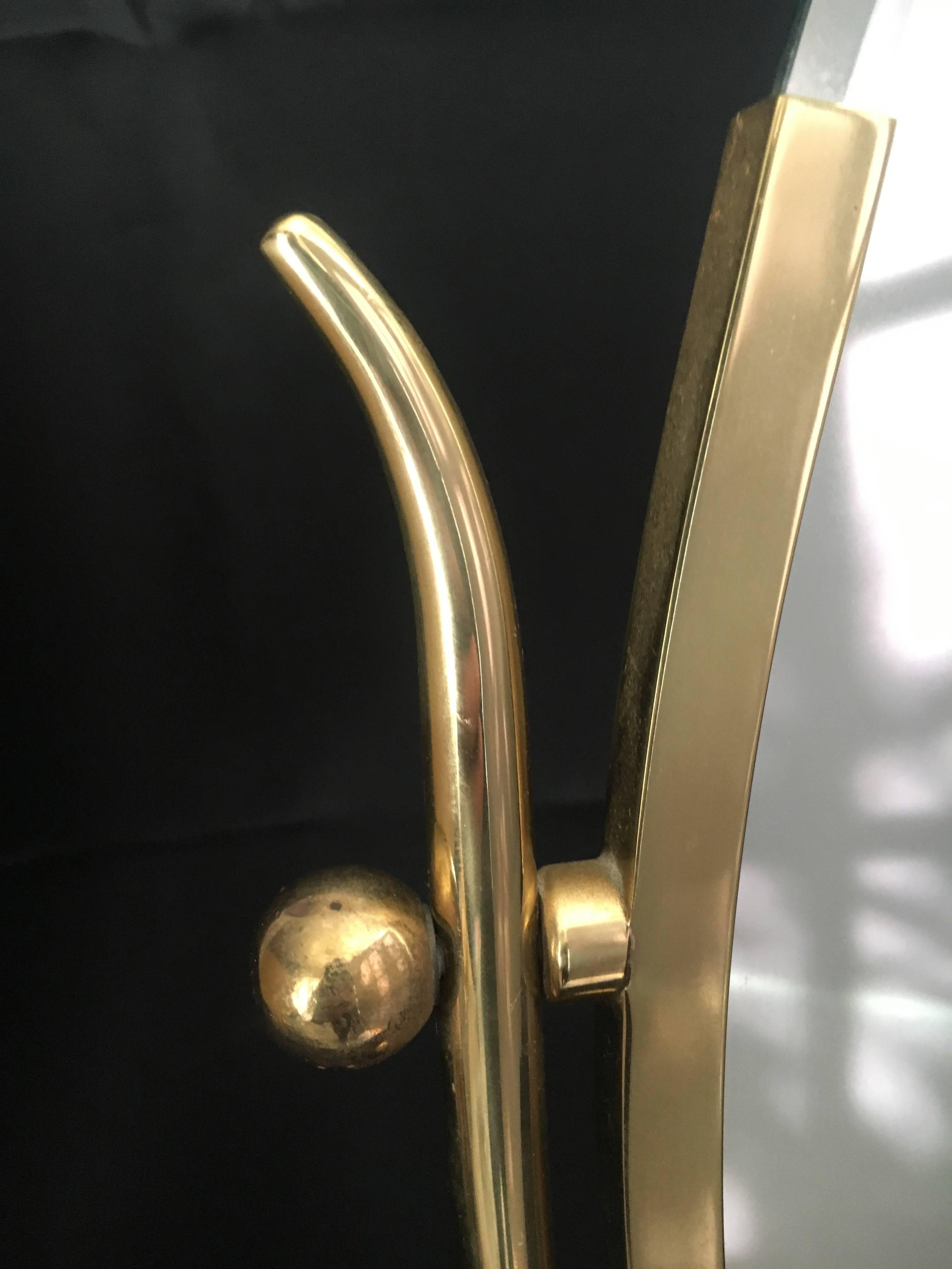 Mid-Century Modern Charles Hollis Jones Brass Wishbone Vanity Mirror