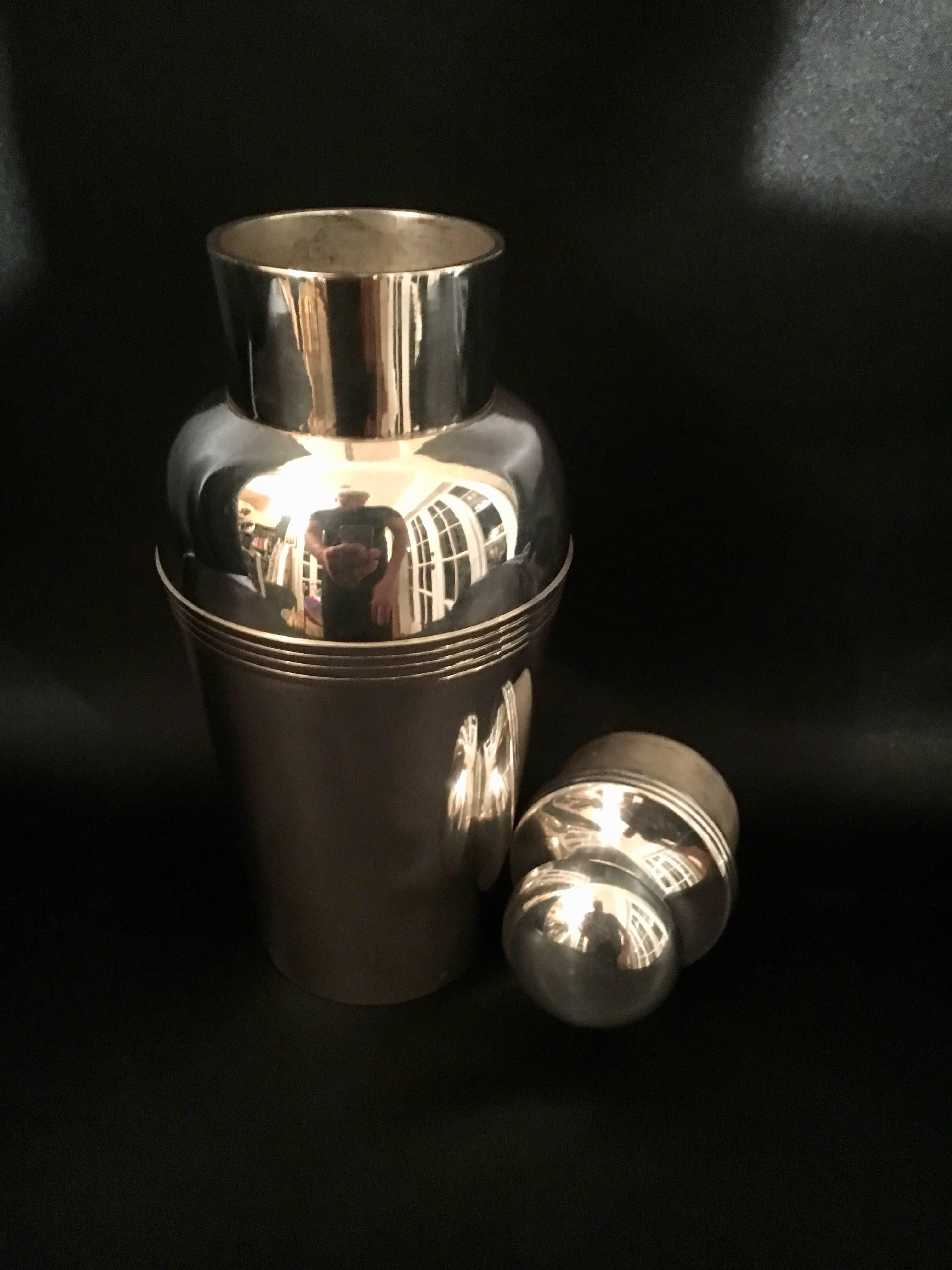 Mid-Century Modern Silver Plate Cocktail Shaker