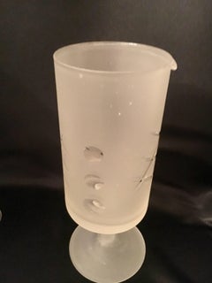 Mid Century Frosted Martini Cocktail Server with 6 Glasses