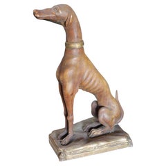 Rare Italian Hand-Carved Wooden Dog