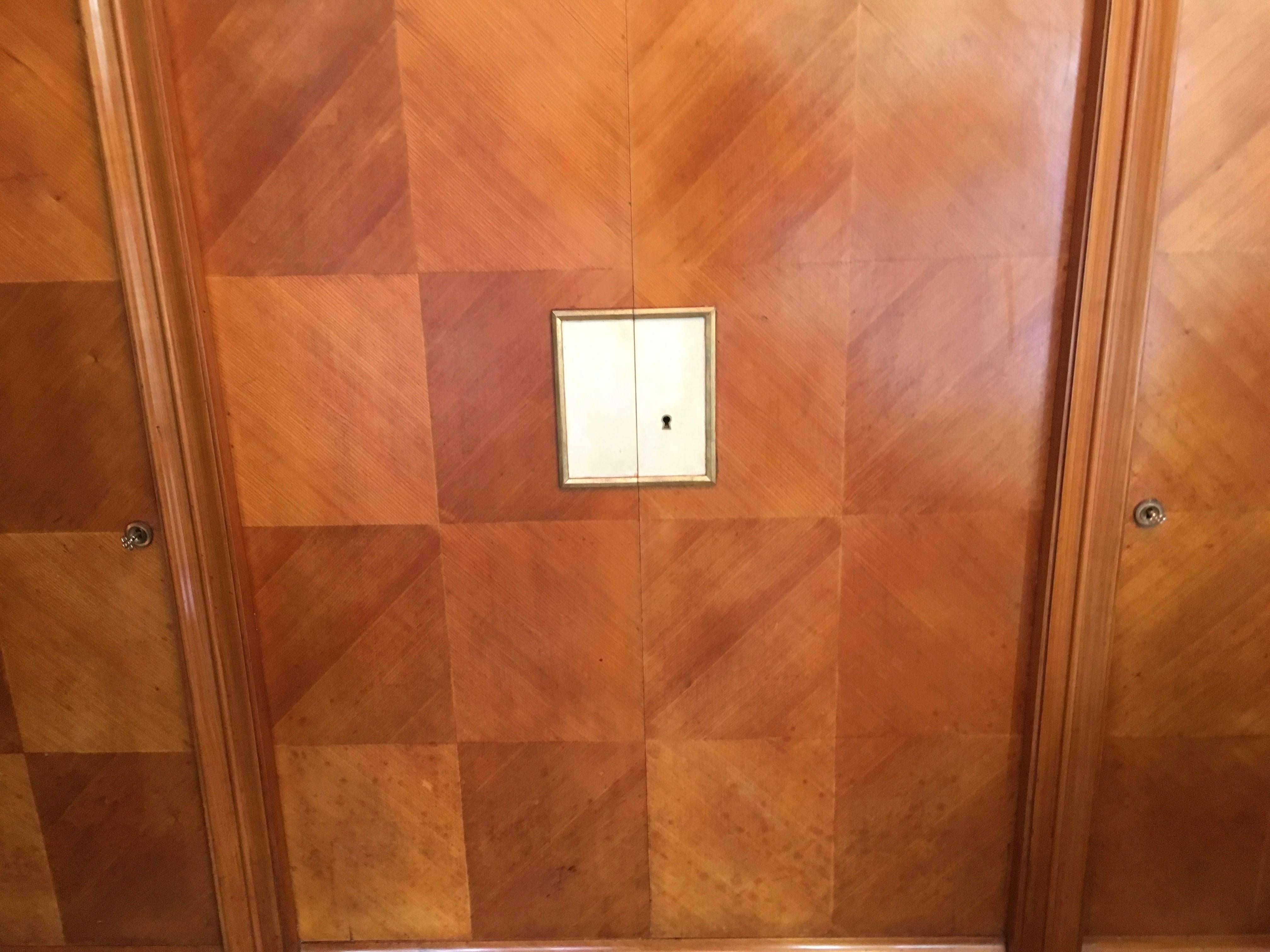 Rare Andre Arbus Style Cabinet with Brass and Parchment Trim, circa 1940 1