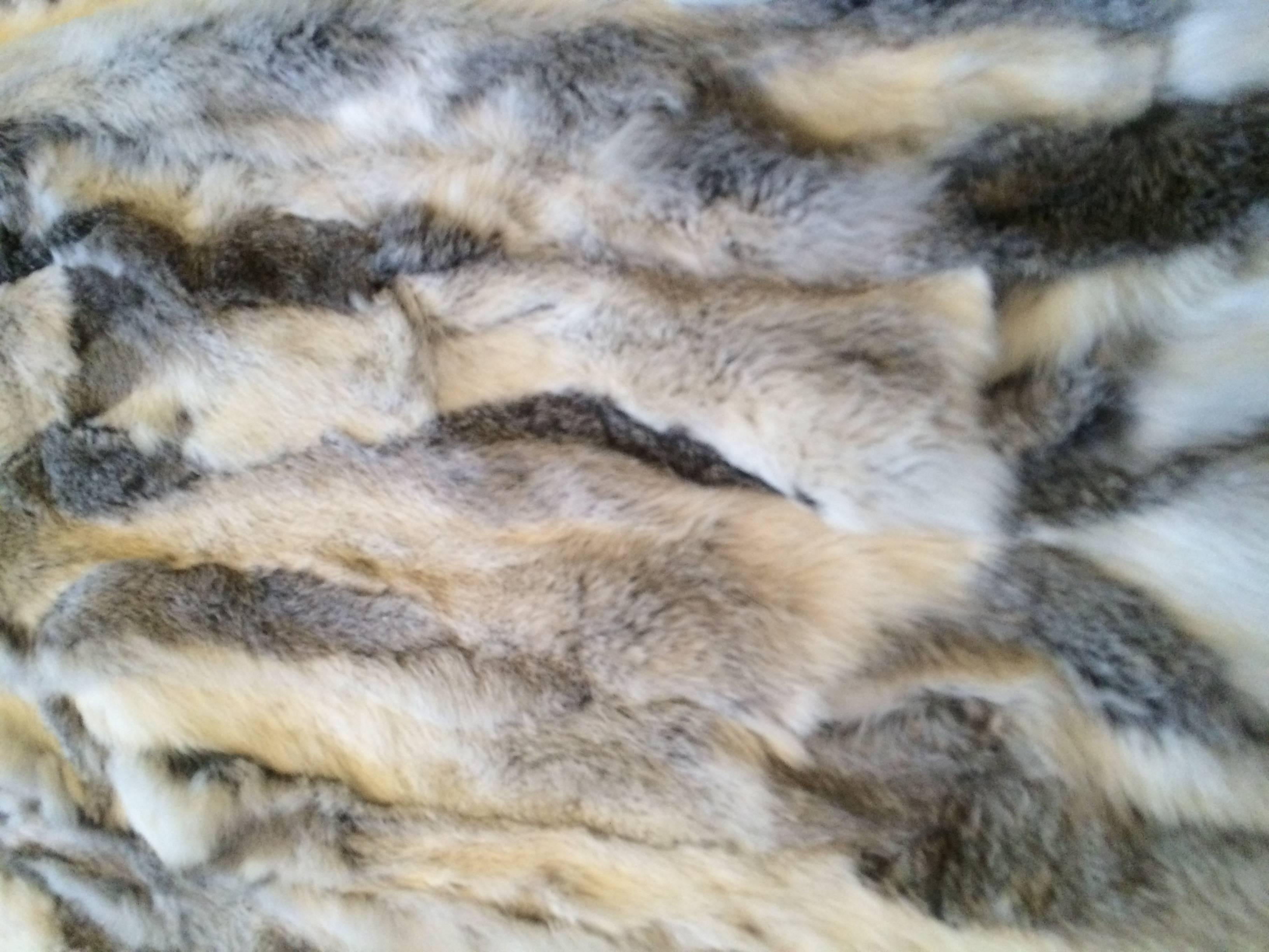 Beautiful sheered rex rabbit fur throw great for the foot of a bed, the sofa and anyplace on a cold night or for the perfect decor.