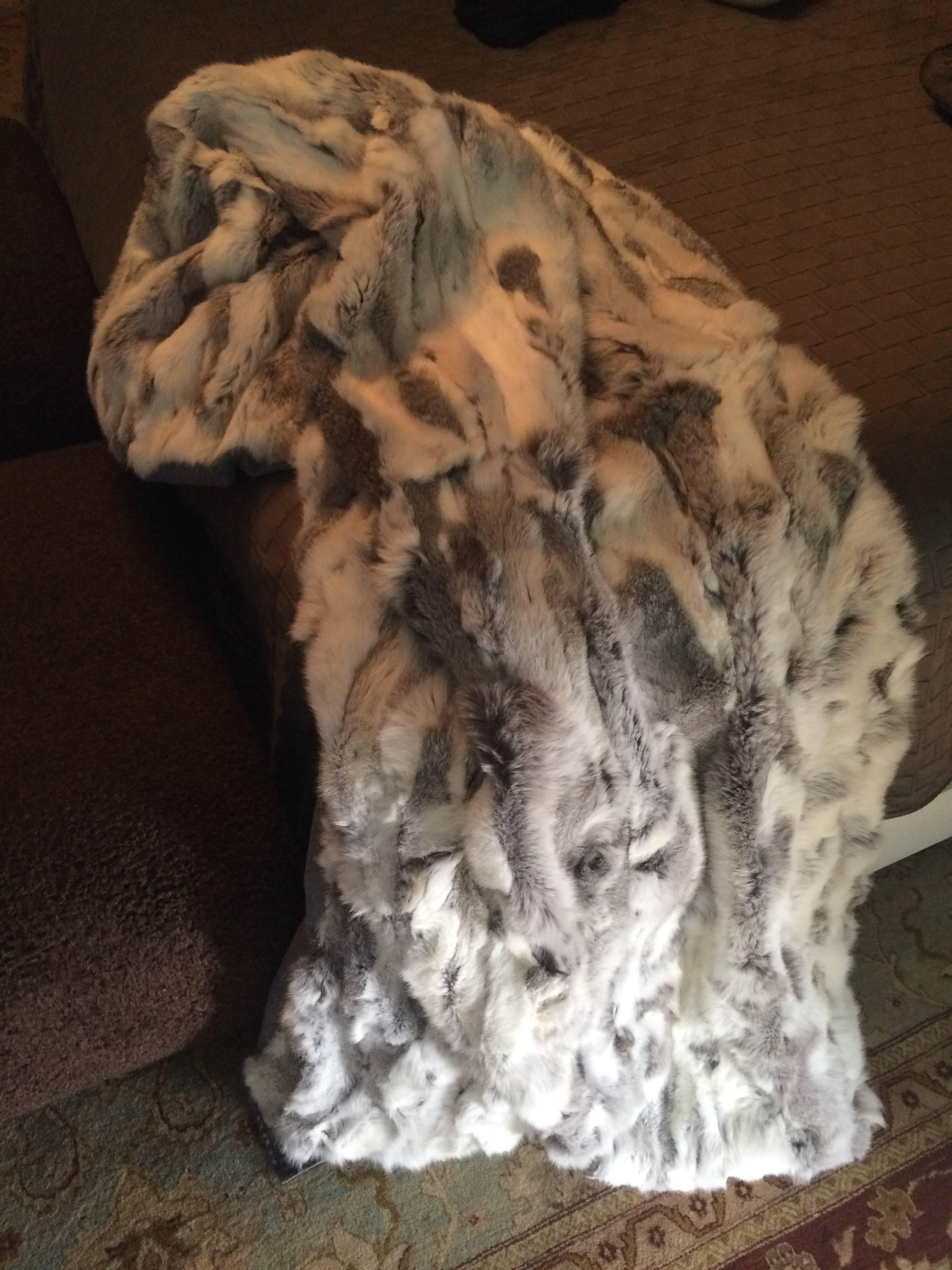 Multi-Color Sheer Fur Throw with Cashmere Backing 2