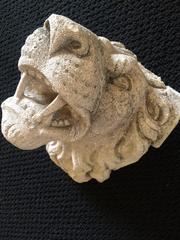 Pair of Stone Lion Fountain Heads
