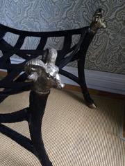 Bronze Ottoman with Rams Heads and Hoof Feet