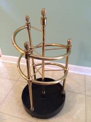 Large Decorative Brass Spiral Umbrella Stand