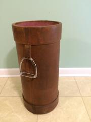 French Leather Umbrella Stand with Stirrup Handles