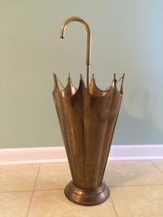 Vintage French Brass Umbrella Shaped Umbrella Stand