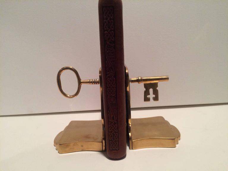 Solid Brass Skeleton Key Bookends at 1stDibs