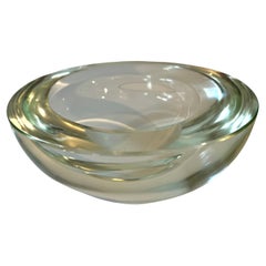 Cuenco italiano de Murano de cristal transparente