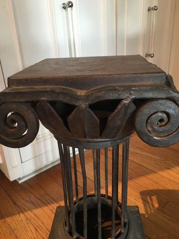 Pair of Arturo Pani Iron Column Side Tables For Sale at 1stdibs