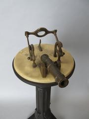 Noon Cannon with Iron Base, Brass Cannon Elements on Marble Disc