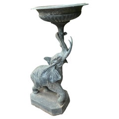 Patinated Bronze Elephant Bird Bath by Maitland Smith