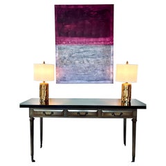Painted Abstract with Vibrant Lavender and Blue in the style of Rothko