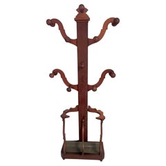 19th Century Victorian Mahogany Hall Tree and Umbrella Cain Stand
