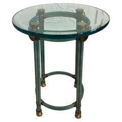 Gucci-Style Verdigris Steel and Brass Martini or Cigar Table