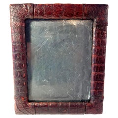 Hand Crafted Crocodile 10 x 12.5 Photo Frame in the Style of Ralph Lauren