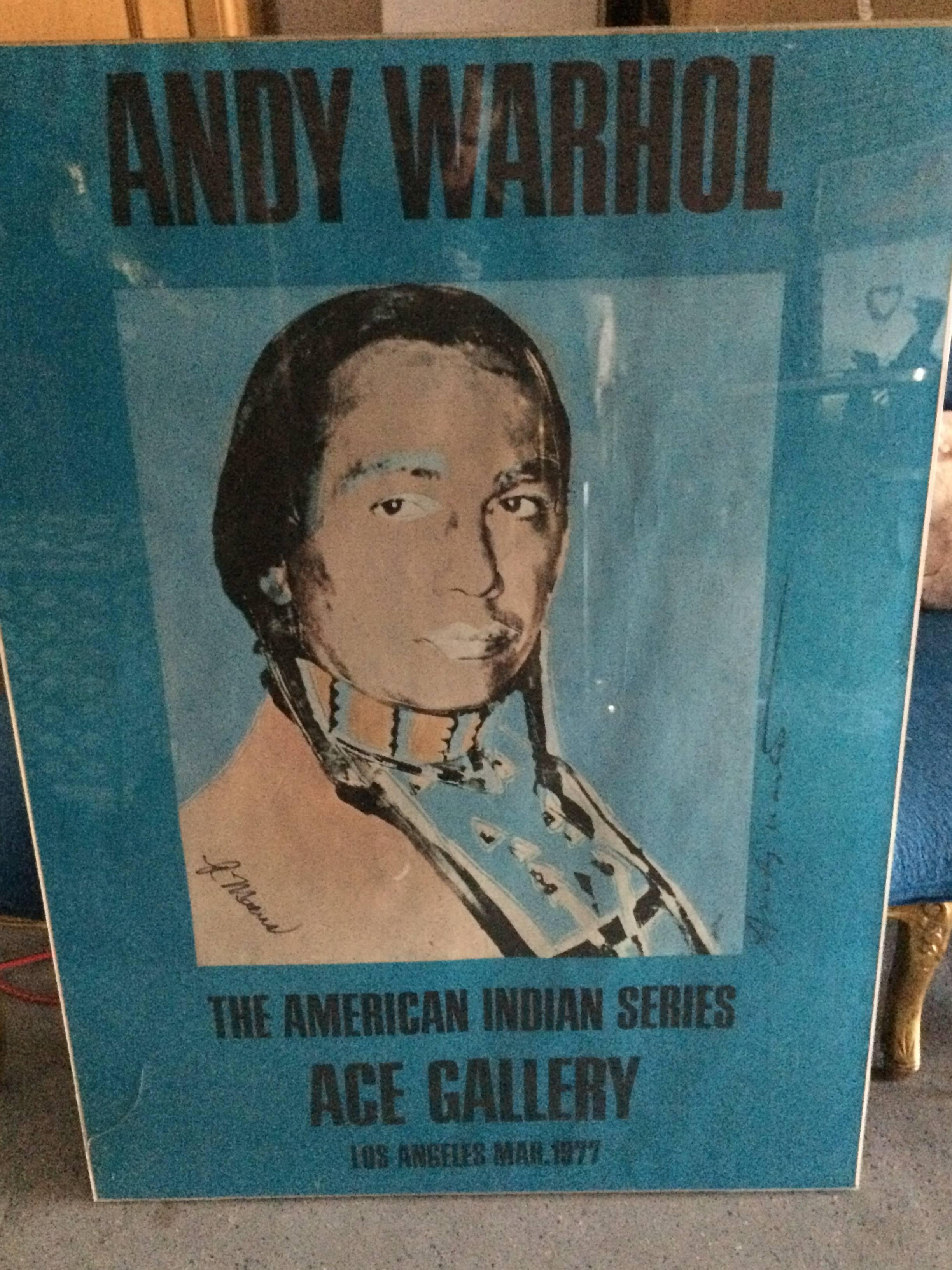 Signed Andy Warhol Poster - American Indian In Excellent Condition In Los Angeles, CA
