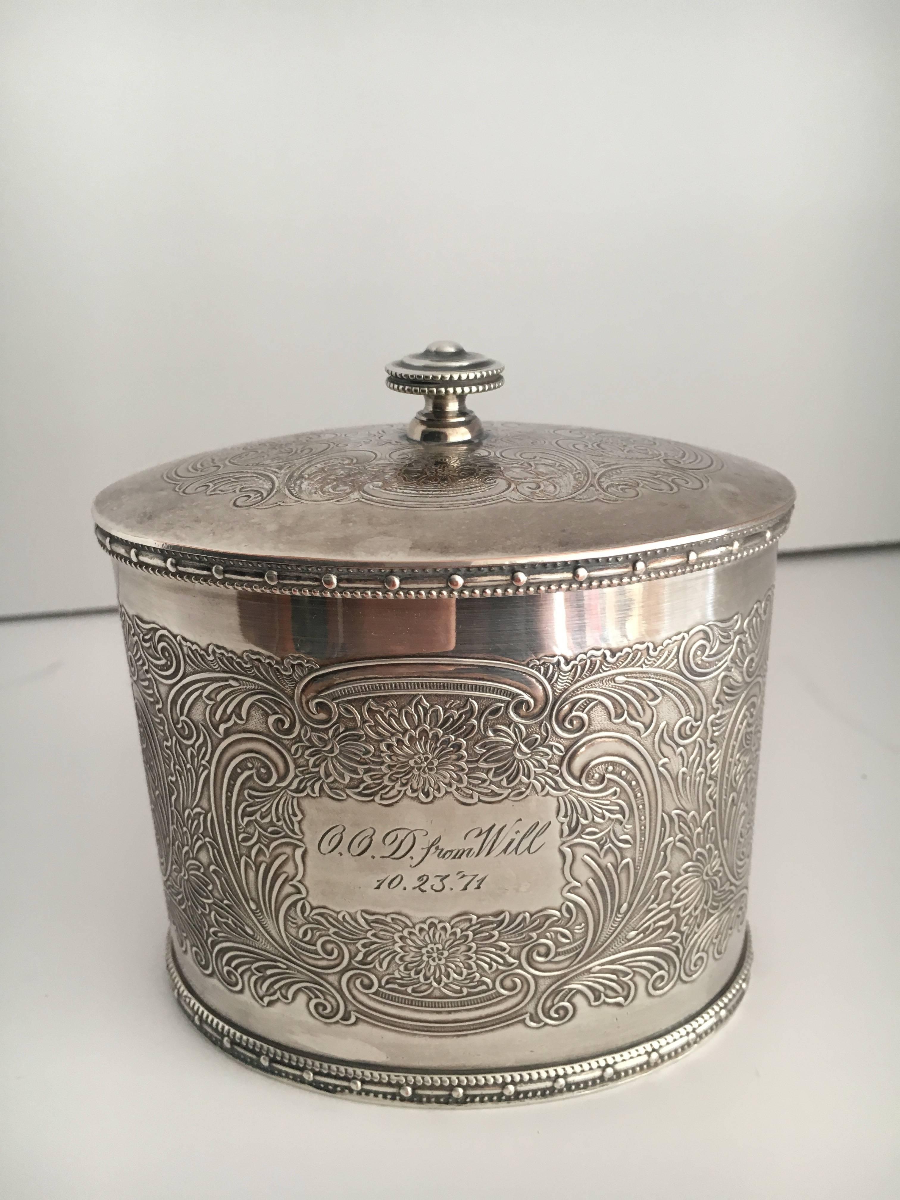 silver plated tea caddy