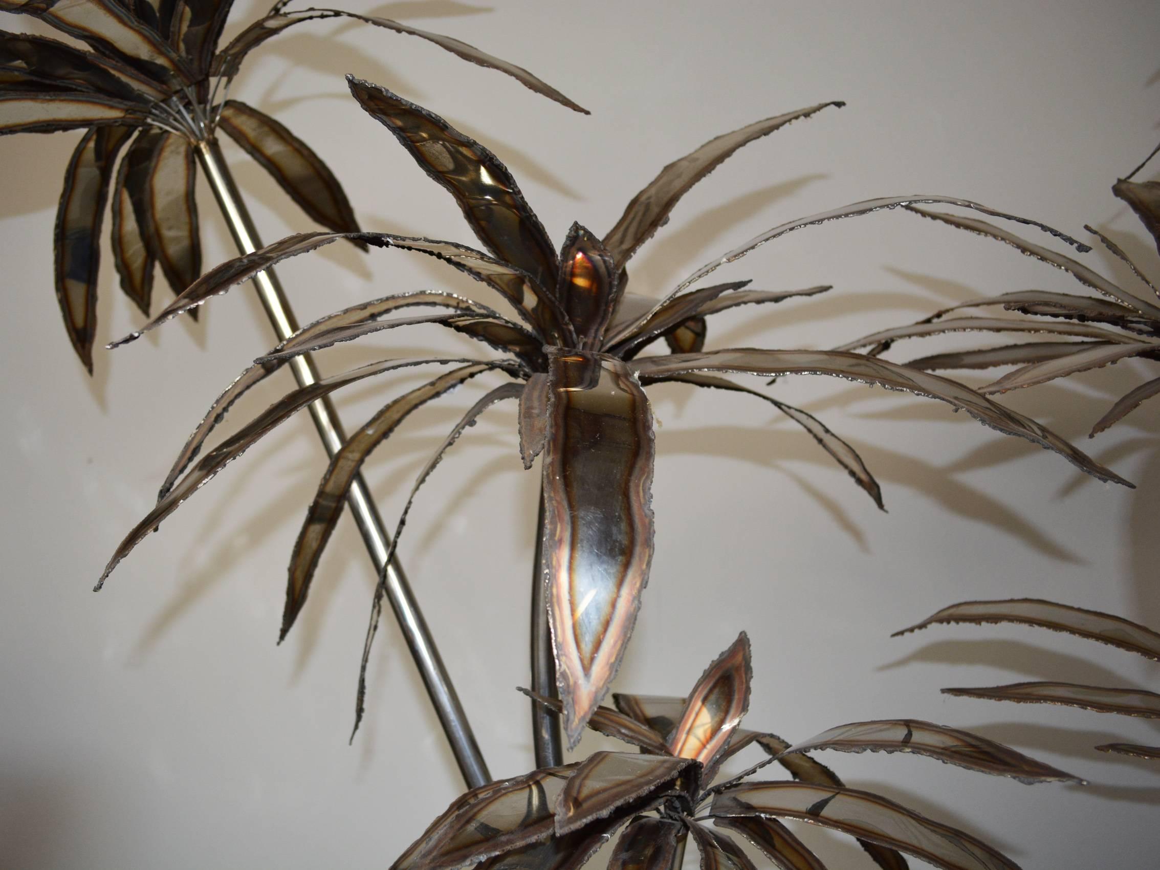 20th Century Pair of 1960s French Steel Palm Trees For Sale