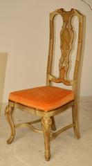 Set of Six Queen Anne Style Chinoiserie Dining Chairs
