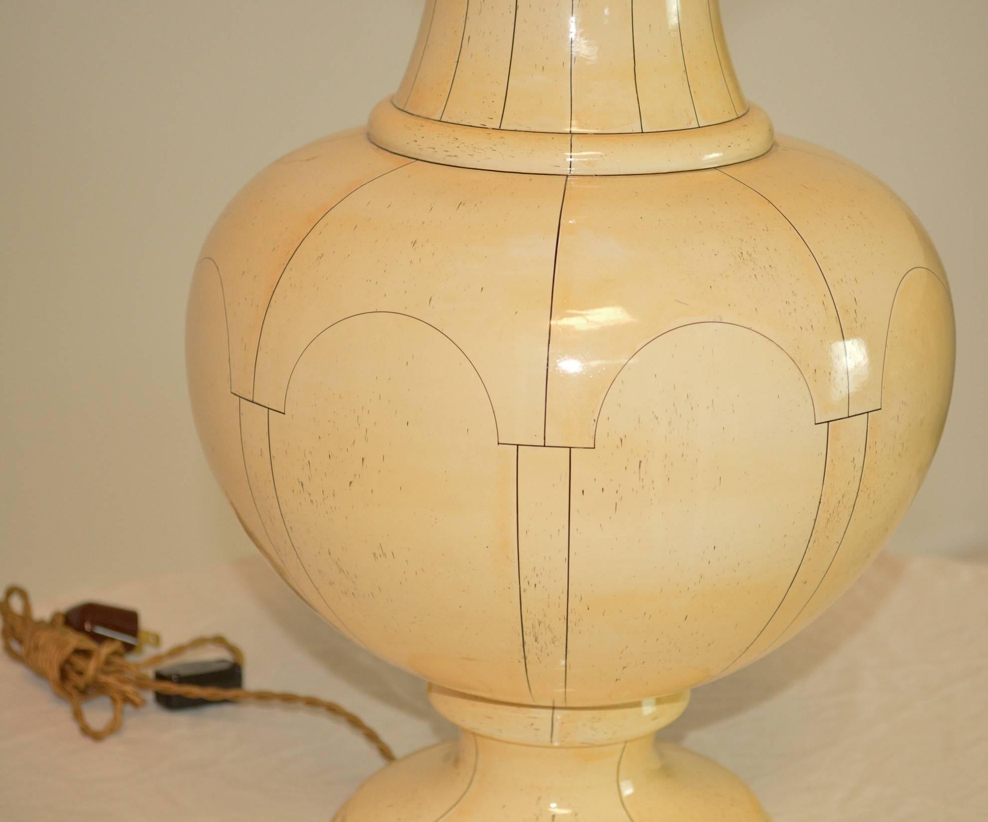 Jean Roger Ceramic Urn Lamp In Excellent Condition In Palm Springs, CA