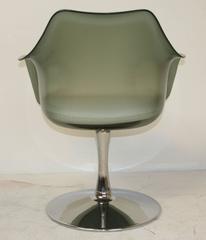 Pair of Laverne Style Smoked Lucite Tulip Chairs