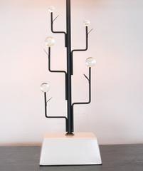 Pair of Italian Mid-Century Modern Metal and Glass "Tree" Lamps