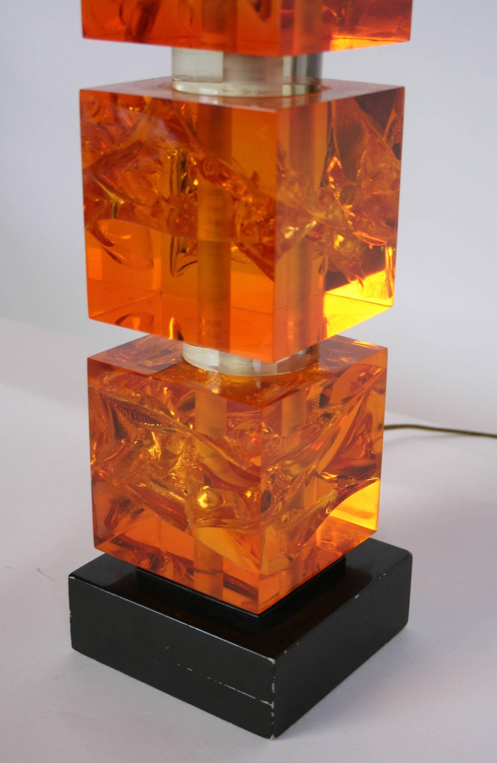 20th Century 1970s French Fractal Resin Lamp For Sale