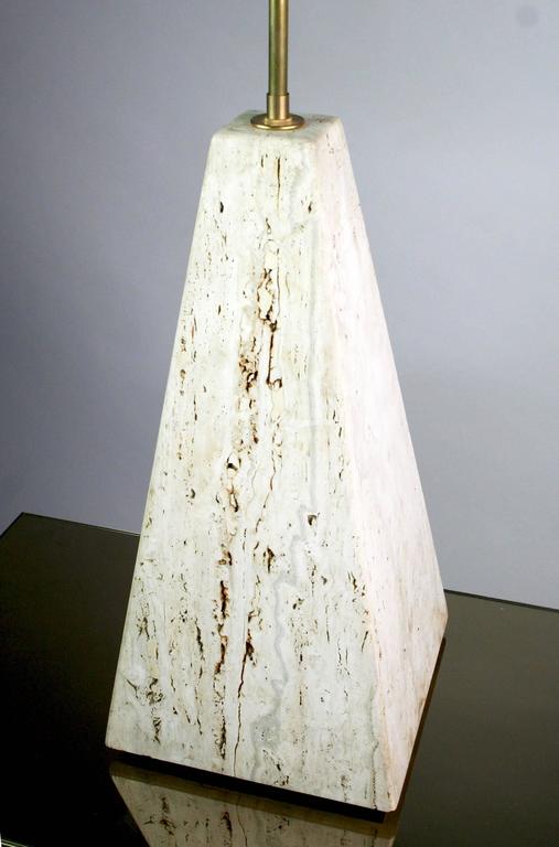 Italian Mid-Century Modern Travertine Lamp For Sale at 1stDibs