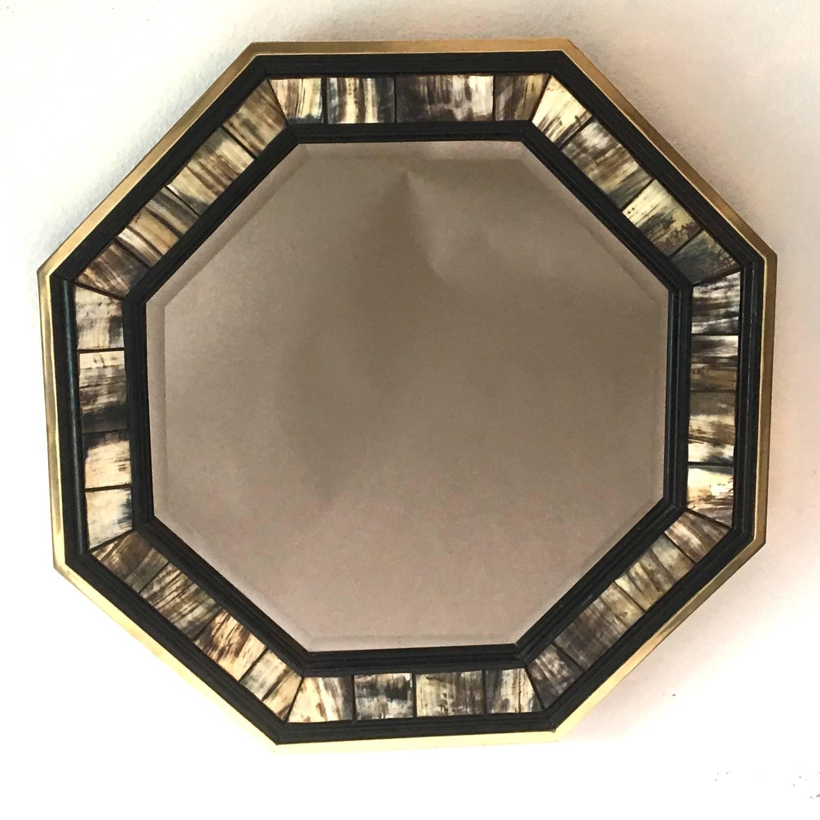 Anthony Redmile Brass and Petrified Wood Mirror For Sale 2