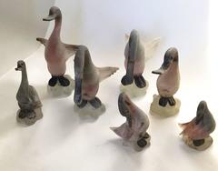 Collection of Seven Cenedese Murano Glass Birds