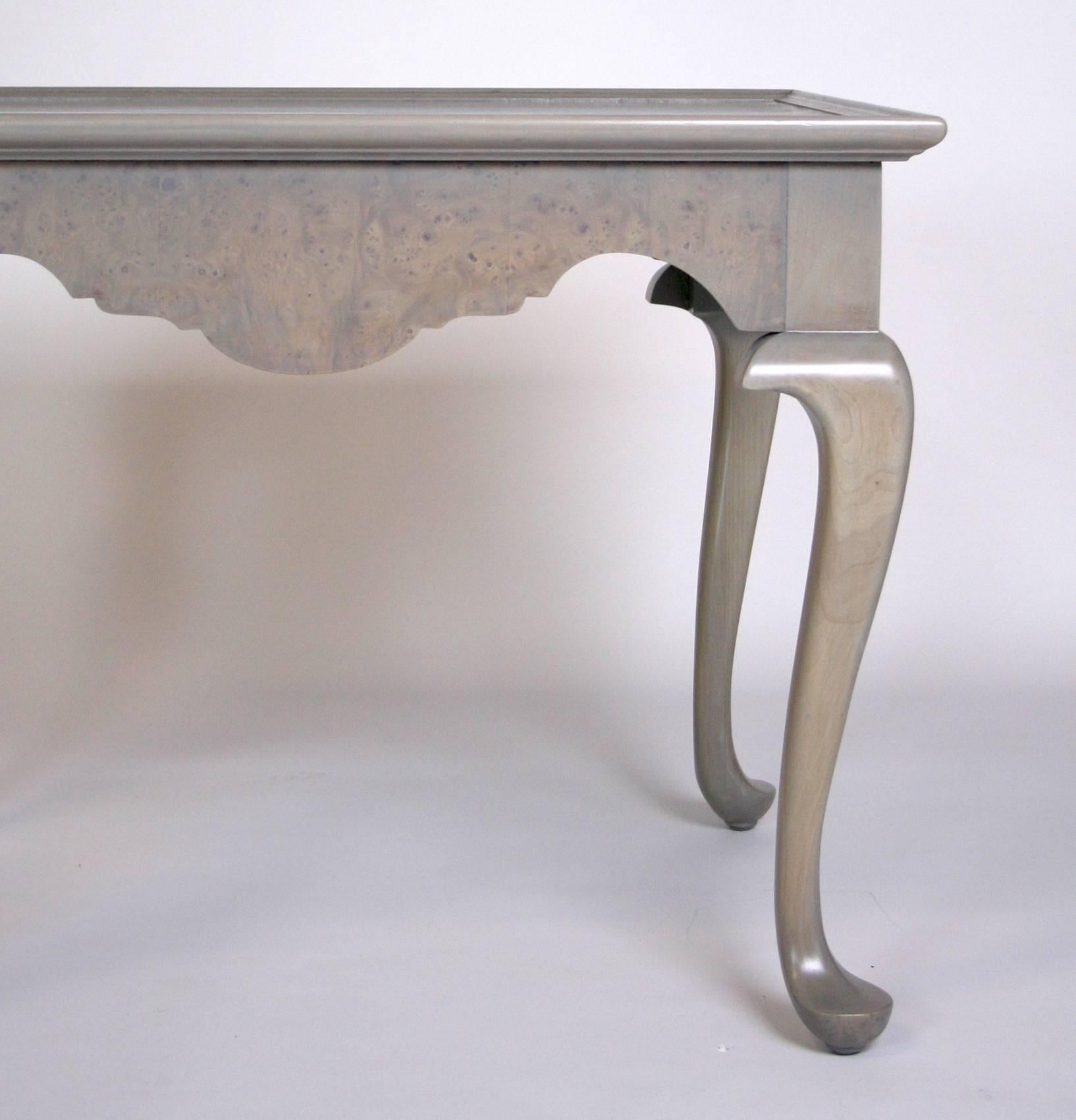 American Pair of Grey Stained Queen Anne Style Side Tables For Sale